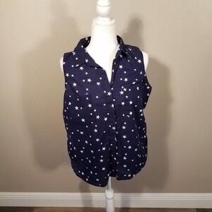 🦋  FADED Glory Button Down Top Stars